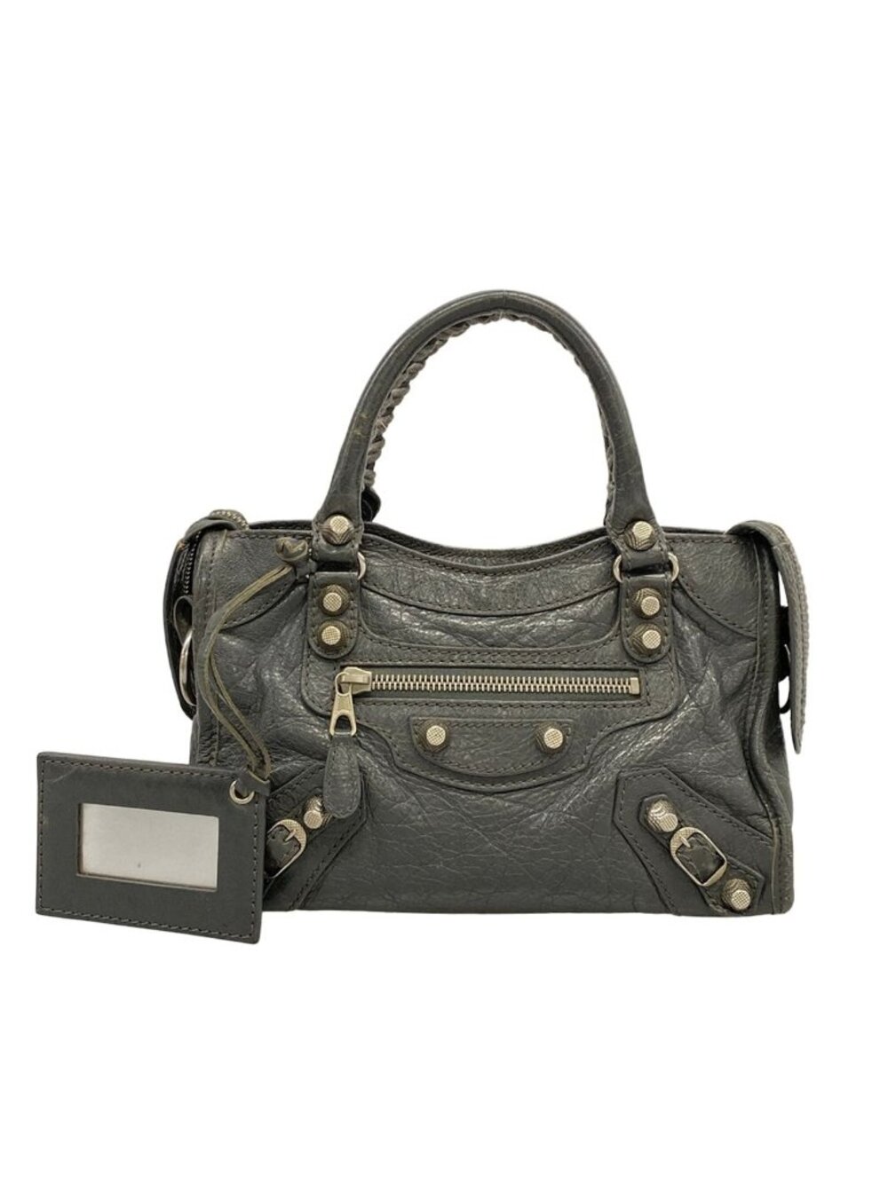 Balenciaga Handbag the Giant Mini City Gray Leather